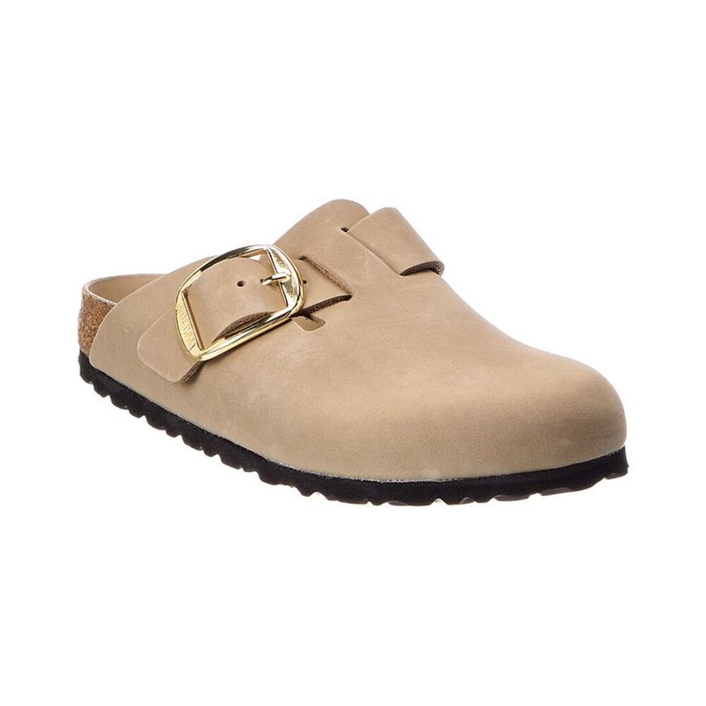 Birkenstock Boston Big Buckle Narrow Oiled Leather Clog, Brown